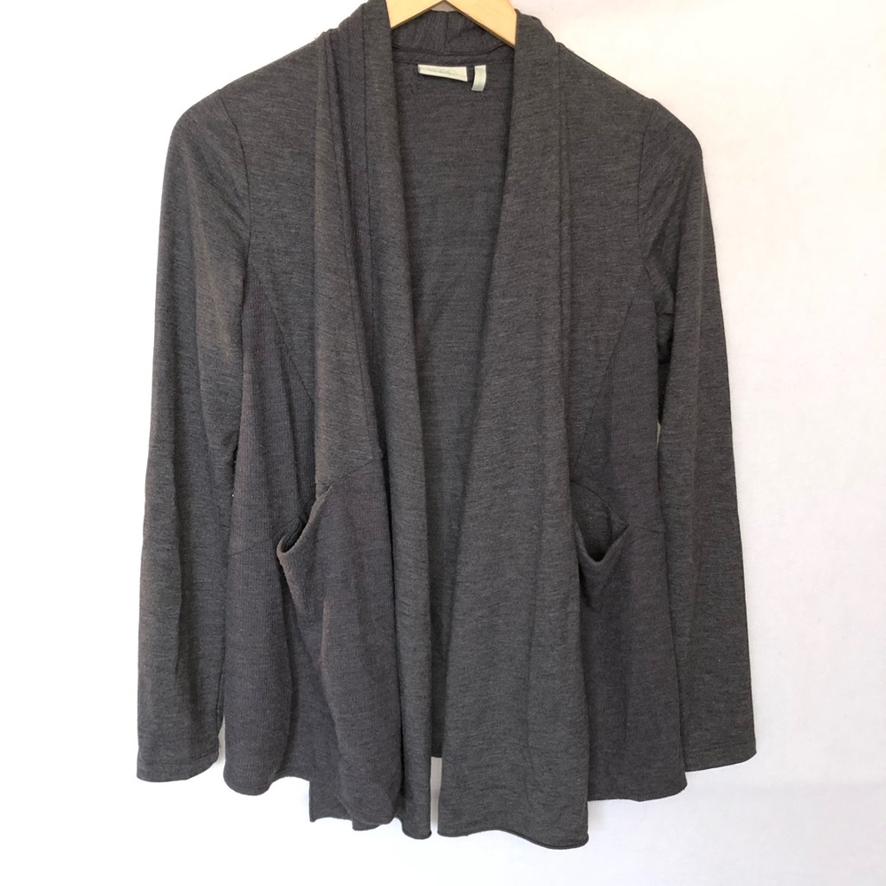 LOGOLounge Lori Goldstein Gray Open Cardigan XS